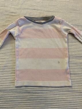 Burt's Bees Baby Soft Pink & White Striped Long Sleeve Tee